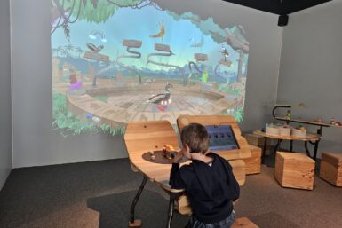 Ars Electronica science museum with toddler