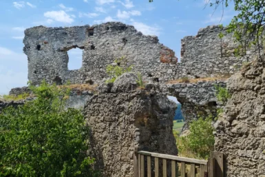 Burgruine Falkenstein mit Kind