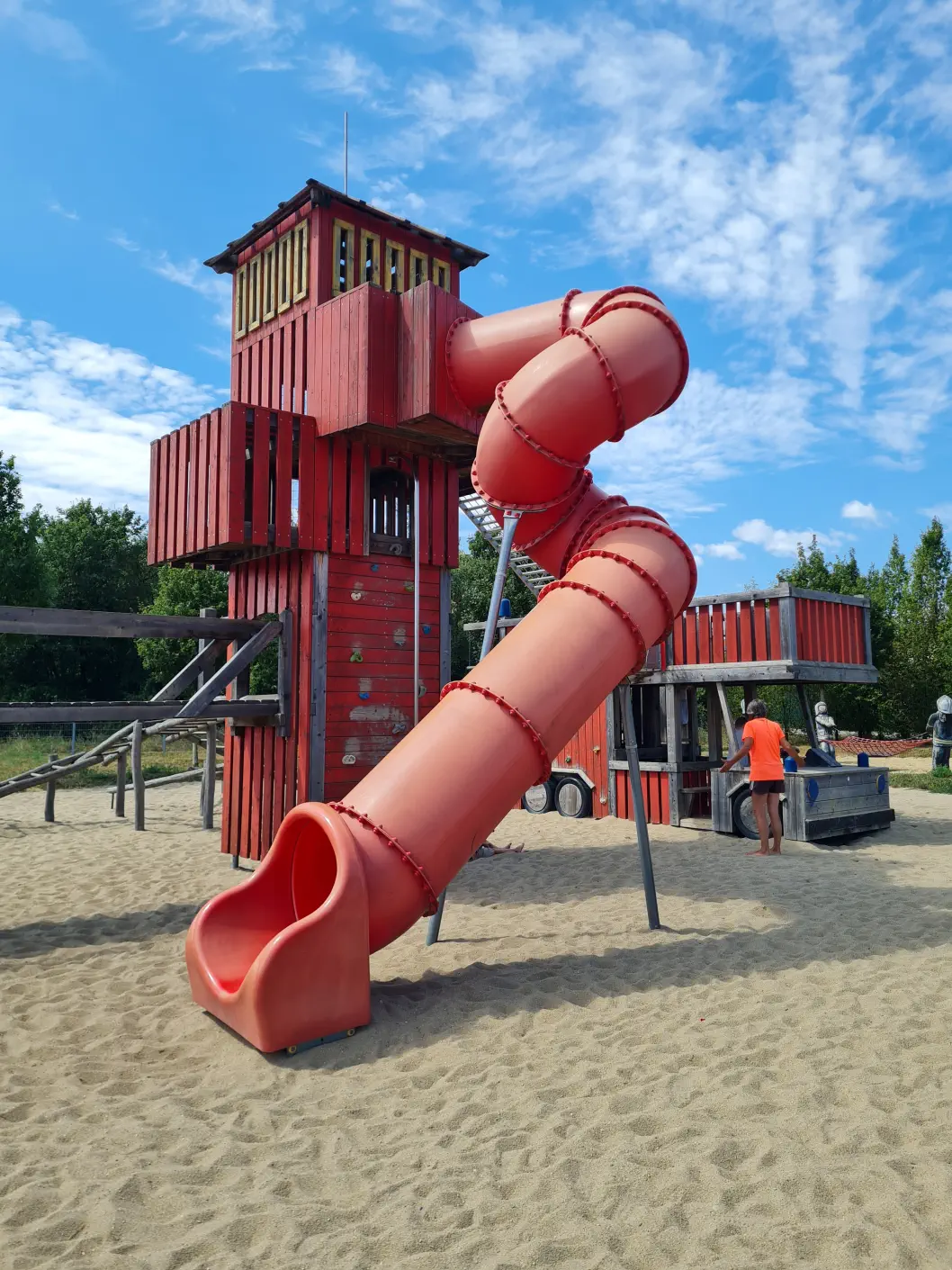 Die Rutsche ist sehr steil