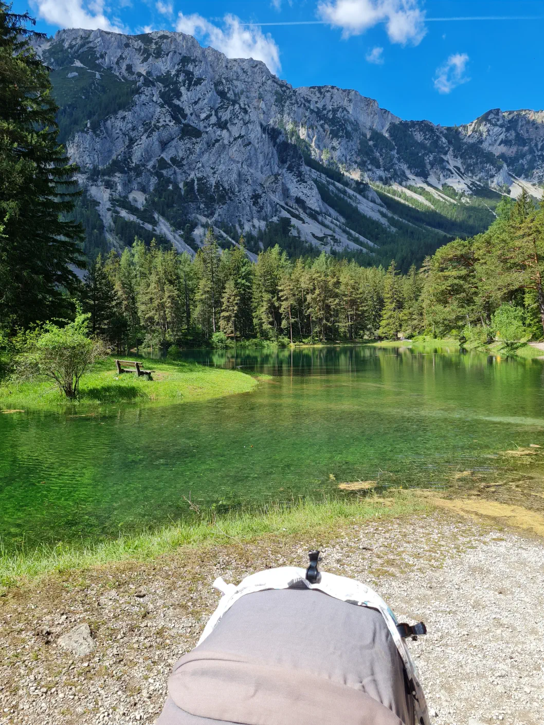 Grüner See Kinderwagen