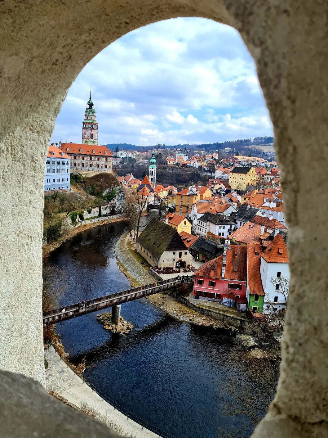 Ausblick auf die Altstadt vom Schloss Krumau