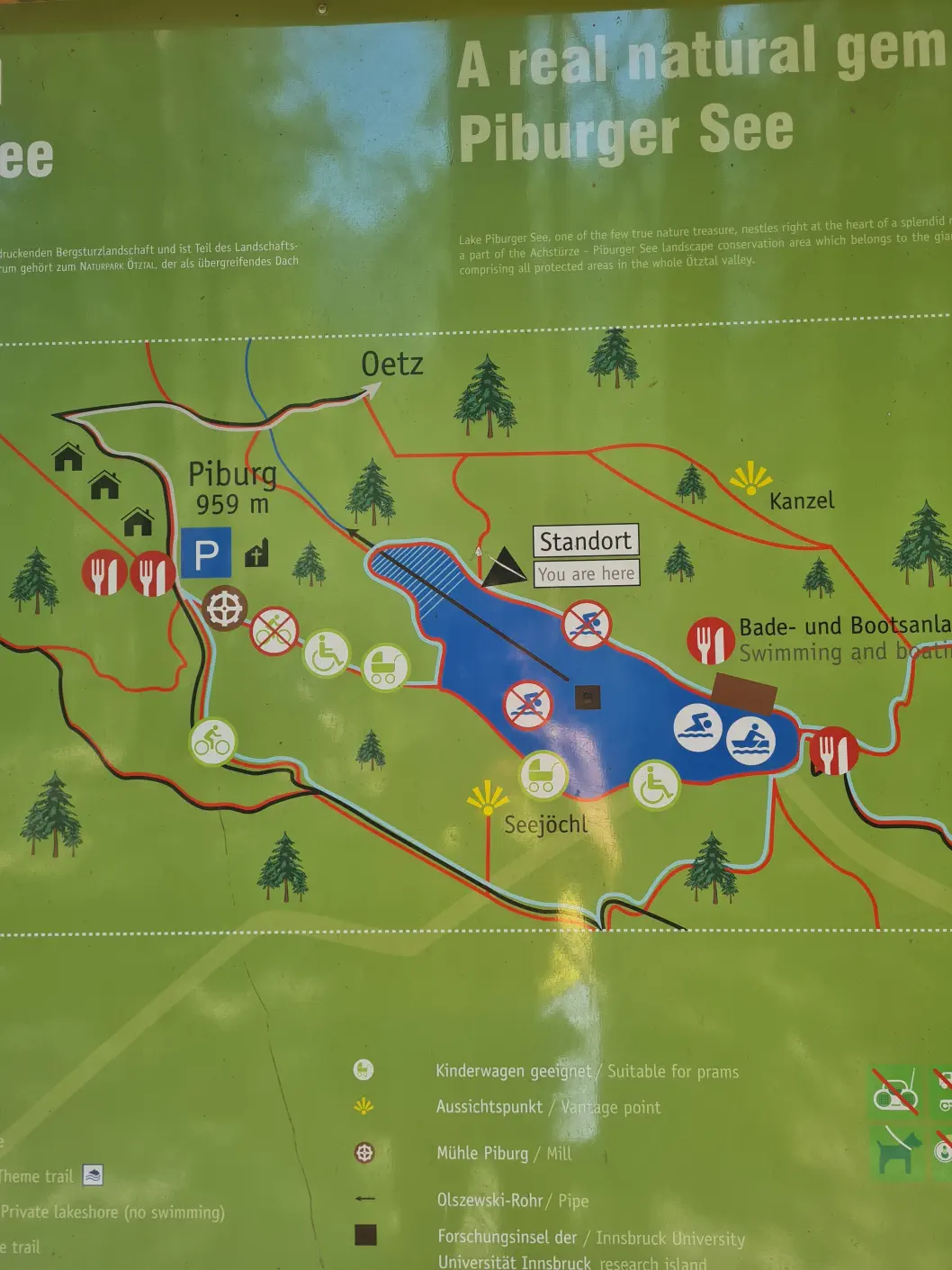 Piburger See mit Kinderwagen